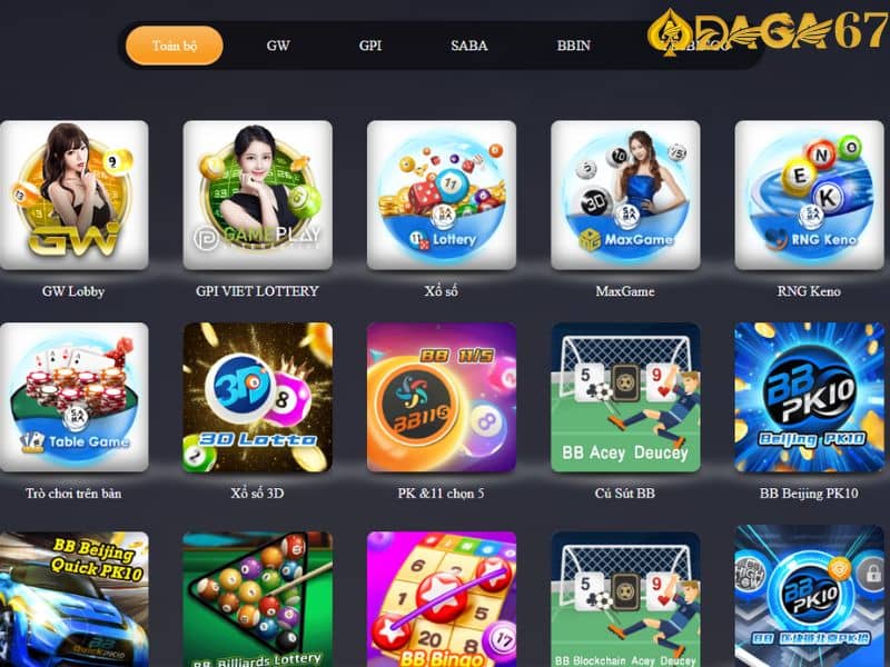Xổ số DAGA67 cung cấp nhiều hình thức lô đề