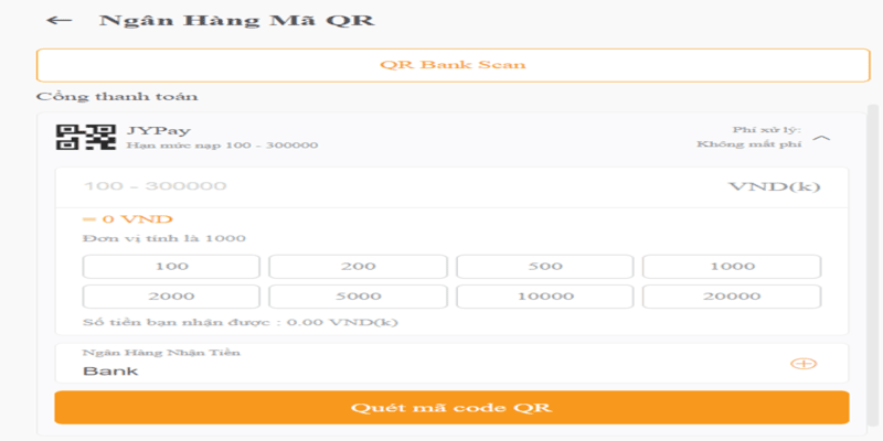 Nạp tiền DAGA67 qua ngân hàng mã QR Nạp tiền DAGA67 qua ngân hàng mã QR